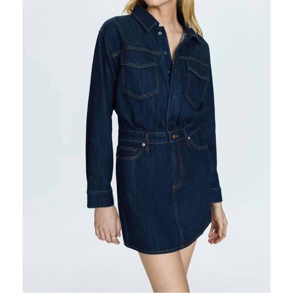 Pistola Dark Denim Shirt Mini Dress